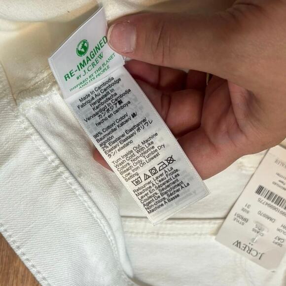 NWT J.Crew Wide Leg Crop Jean In All Day Stretch White Size 31 - Picture 7 of 9